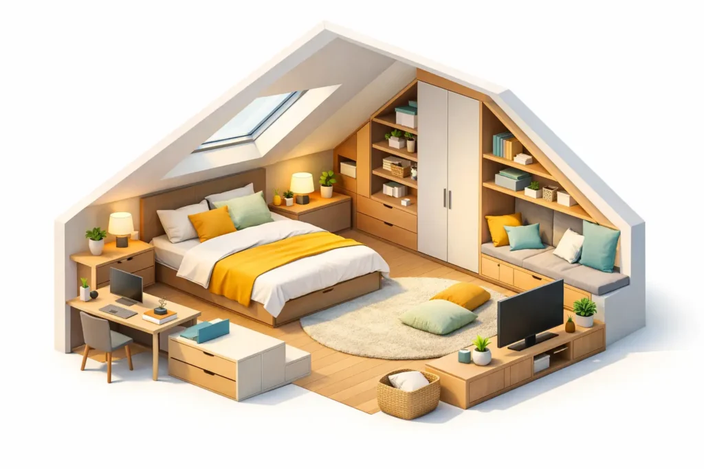Optimiser une chambre sous pente sans perdre d’espace