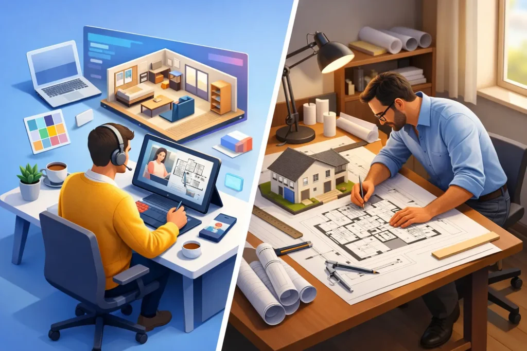 Architecte en ligne vs architecte classique : le choix