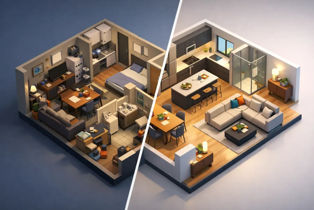 Exemple de transformation d’un appartement mal agencé