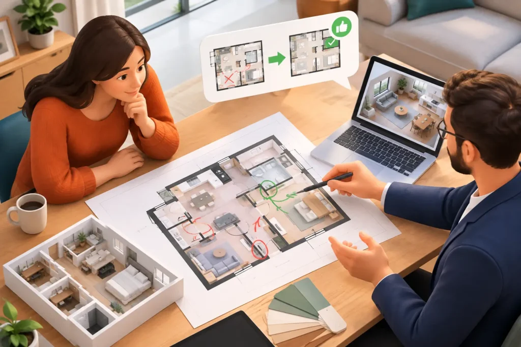 Retour client et correction de plan d’appartement