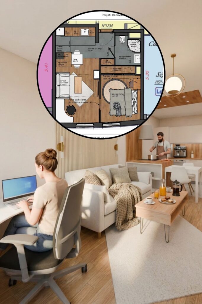 coin bureau dans le salon